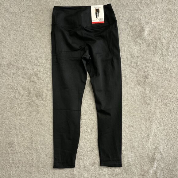 Danskin Women's M Satin Stitch 7/8 Legging Black Salt Side Pocket M0834 - Picture 6 of 11